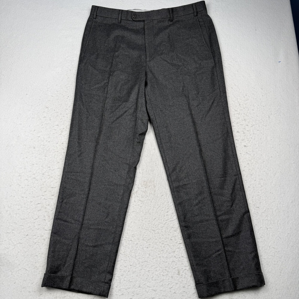 Zanella Dress Pants Mens 38x30 Gray Loro Piana Wool Cashmere Flat Front Italy